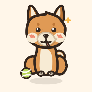 Ink drawing of a Shiba Inu desk buddy